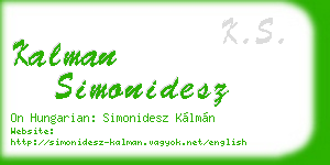 kalman simonidesz business card